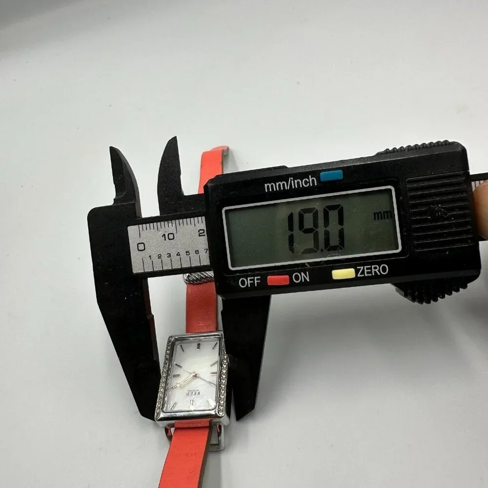 3/$30 Keep Collective Watch Women Silver Tone Orange Reversible Band New Battery